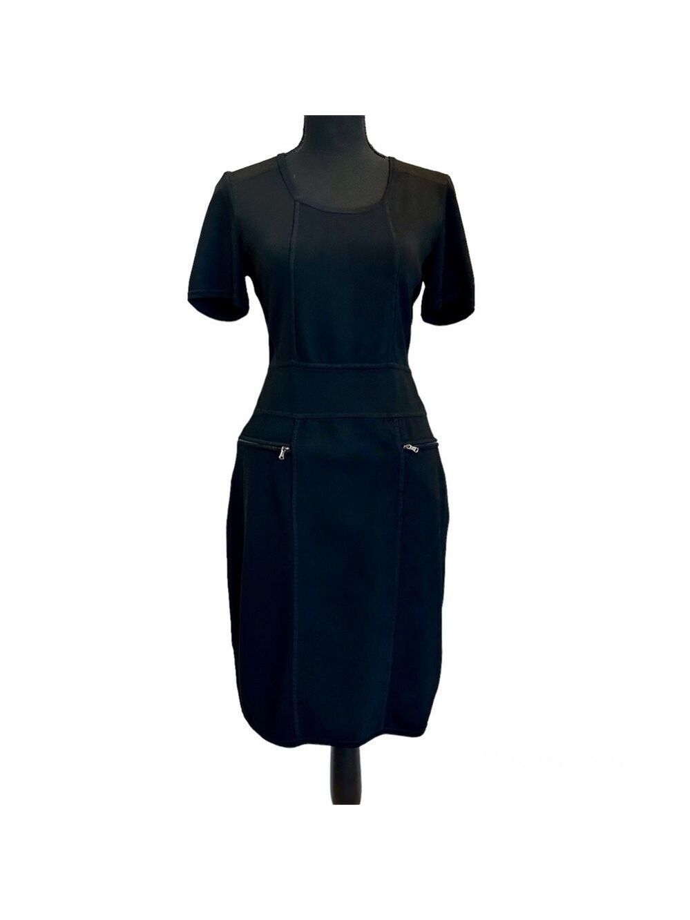 KENNETH Cole black short sleeve bodycon bandage dress Sz M